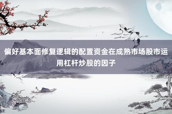 偏好基本面修复逻辑的配置资金在成熟市场股市运用杠杆炒股的因子