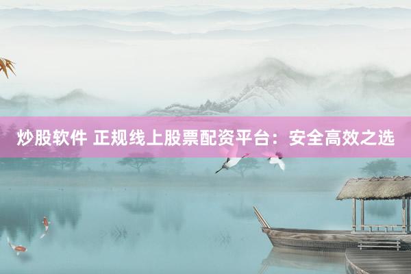 炒股软件 正规线上股票配资平台：安全高效之选
