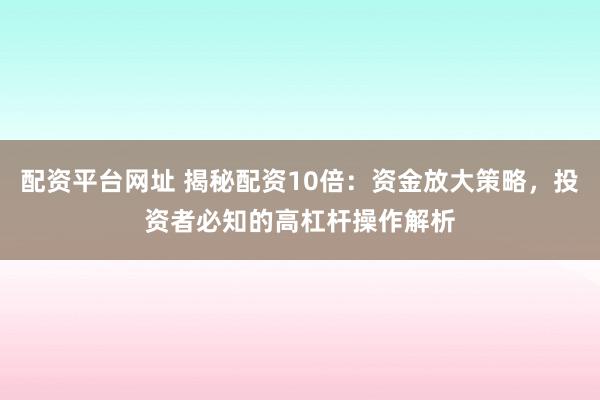 配资平台网址 揭秘配资10倍：资金放大策略，投资者必知的高杠杆操作解析